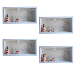 Nicho Porcelanato Branco Carrara Banheiro 60x32 Kit 4 Unidades - 1 Nicho Porcelanato Branco Carrara Banheiro 60x32 Kit 4 Unidades - 1