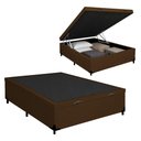 Ver imagem 1 de Cama Box com Baú Casal Royal Sleep Courino Marrom 138cm