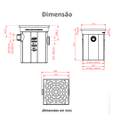 Ver imagem 5 de Super Caixa de Gordura 43 Litros com Cesto para Limpeza Cor Cinza Durín