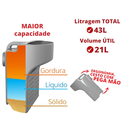 Ver imagem 4 de Super Caixa de Gordura 43 Litros com Cesto para Limpeza Cor Cinza Durín