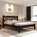 Ver imagem 3 de Cama Perola Queen 160 Madeira Maciça Reforçada Preto Nemargi