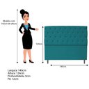 Ver imagem 2 de Kit Cabeceira Calçadeira Liverpool 140cm Casal Azul