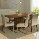 Ver imagem 1 de Conjunto Sala de Jantar Mesa Tampo de Madeira 6 Cadeiras Rustic/imperial Renata Madesa