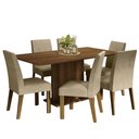 Ver imagem 2 de Conjunto Sala de Jantar Mesa Tampo de Madeira 6 Cadeiras Rustic/imperial Renata Madesa