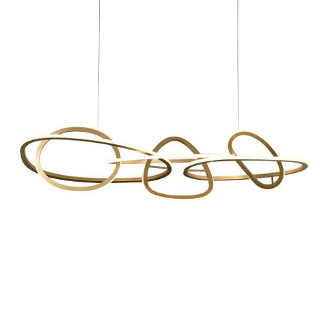 Lustre Pendente Nordecor Jeda 2710 Ouro Champagne Led Bivolt