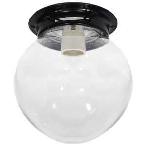 Plafon Colonial Chapa Preto Globo Incolor 10x20 Retrô