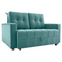 Ver imagem 4 de Sofá Cama Milão 2 Lugares 140cm Verde Veludo