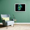 Ver imagem 1 de Quadro Decorativo Peixe Verde - 50x70cm:moldura Preta