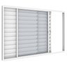 Janela Veneziana 3 Folhas 1,20m X 1m sem Grade em Alumínio Branco com Vidro – Vitrolar - 1