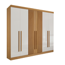 Ver imagem 1 de Guarda Roupa Casal Ripado 6 Portas 6 Gavetas da Vinci Cinamomo Off White 100% Mdf - D' Doro