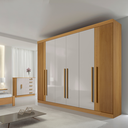 Ver imagem 4 de Guarda Roupa Casal Ripado 6 Portas 6 Gavetas da Vinci Cinamomo Off White 100% Mdf - D' Doro