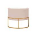 Ver imagem 4 de Poltrona Decorativa Luna Estofada Base Metálica Suede: Suede Bege