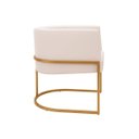 Ver imagem 3 de Poltrona Decorativa Luna Estofada Base Metálica Suede: Suede Bege