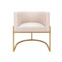 Ver imagem 2 de Poltrona Decorativa Luna Estofada Base Metálica Suede: Suede Bege
