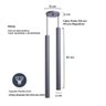Pendente Tubo Cinza 50 Cm - Duplo+Lâmpada Led Branco Quente - 2