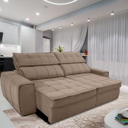 Sofá 254 cm 3 Lugares Retrátil Reclinável Matielo América - 1