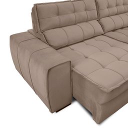 Sofá 254 cm 3 Lugares Retrátil Reclinável Matielo América - 4