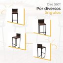 Ver imagem 5 de Kit 5 Bancos Quadrado Junco Argila para Bancada Alta Cozinha Área Gourmet Bistrô Piscina Bar