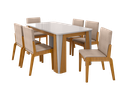 Ver imagem 2 de Conjunto de Mesa com 6 Cadeiras Opera Marrom/Marromle/Off White