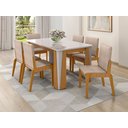 Ver imagem 1 de Conjunto de Mesa com 6 Cadeiras Opera Marrom/Marromle/Off White