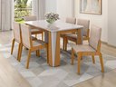 Ver imagem 1 de Conjunto de Mesa com 6 Cadeiras Opera Marrom/Marromle/Off White