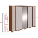 Ver imagem 3 de Guarda-roupa Casal 100% Mdf 8 Portas Easy Glow com Espelhos e Pés Frassino/off White