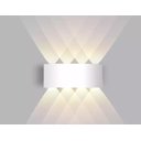 Ver imagem 2 de Arandela Led 8w Lente 8 Fachos Branca 3000k Quente Externa Bivolt