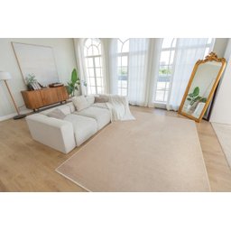 Tapete Sala Viena Liso 250x300 Cm Bege Areia Alto Relevo - 2