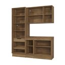 Ver imagem 4 de Armário de Cozinha Compacta com Vidro Reflecta 100% Mdf 192cm Nogueira/azul Profundo Celeste