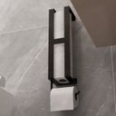 Ver imagem 2 de Suporte Porta Papel Higiênico Parede Papeleira Preto Fosco