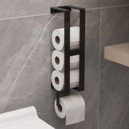 Suporte Porta Papel Higiênico Parede Papeleira Preto Fosco - 1