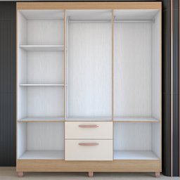 Guarda-roupa Solteiro Virtuoso 6 Portas 2 Gavetas com Espelho Canelato/off White - Panorama Móveis - 5