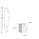Ver imagem 2 de Mesa de Cabeceira Classica 1 Porta e 1 Gaveta 44cm Ditália