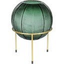 Ver imagem 1 de Vaso Decorativo Enfeite Casa Folhas Home&co com Suporte Metal Vidro 28x20x20cm Verde