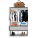 Ver imagem 1 de Guarda Roupa Closet Aramado Modulado Gaveta Mdf 1,30m - Branco