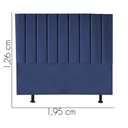 Ver imagem 3 de Cabeceira Estofada Carla 195CM King Suede Azul Marinho - D A DECOR