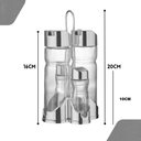 Ver imagem 5 de Galheteiro Vidro de Mesa 5 Pecas Suporte Kit Azeite Vinagre Sal Tempero Cozinha Bar Restaurante