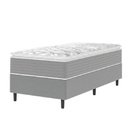 Ver imagem 1 de Cama Box Solteiro Molas Ensacadas Pillow Top 88x188x63cm Martino Cinza Umaflex Cinza