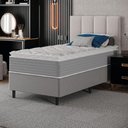 Ver imagem 2 de Cama Box Solteiro Molas Ensacadas Pillow Top 88x188x63cm Martino Cinza Umaflex Cinza
