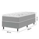 Ver imagem 3 de Cama Box Solteiro Molas Ensacadas Pillow Top 88x188x63cm Martino Cinza Umaflex Cinza