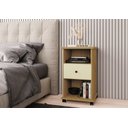 Ver imagem 1 de Mesa de Cabeceira Otto Mel/perola com Rodizio