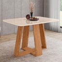 Ver imagem 1 de Mesa de Jantar 4 Lugares 120cm com Vidro Lince Nature/off H02 - Mpozenato