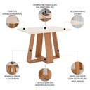 Ver imagem 3 de Mesa de Jantar 4 Lugares 120cm com Vidro Lince Nature/off H02 - Mpozenato