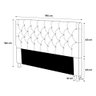Cabeceira Estofada Cama Box Casal King Size Cristal 195cm Linho Areia - Desk Design - 3