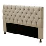 Cabeceira Estofada Cama Box Casal King Size Cristal 195cm Linho Areia - Desk Design - 1