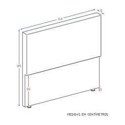 Cabeceira Piave Veluto Cinza Casal (12x140x125) - Revestida em Camurça - Ortobom - 3