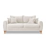 Sofá Living 2 Lugares Bouclê Branco 1.60m Pés em Madeira Bz Home Decor - 5
