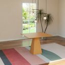 Ver imagem 1 de Mesa de Jantar Quadadra 4 Lugares 105cm x 105cm Base Piramide 100% MDF Carvalho Rose