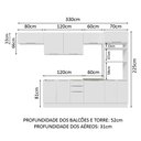 Ver imagem 4 de Armário de Cozinha Completa 330cm Branco Stella Madesa 05