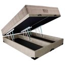 Ver imagem 3 de Cama Box Baú King Suede Bipartido + Colchão Ortobom Airtech Molas Ensacadas 65x193x203 Bege